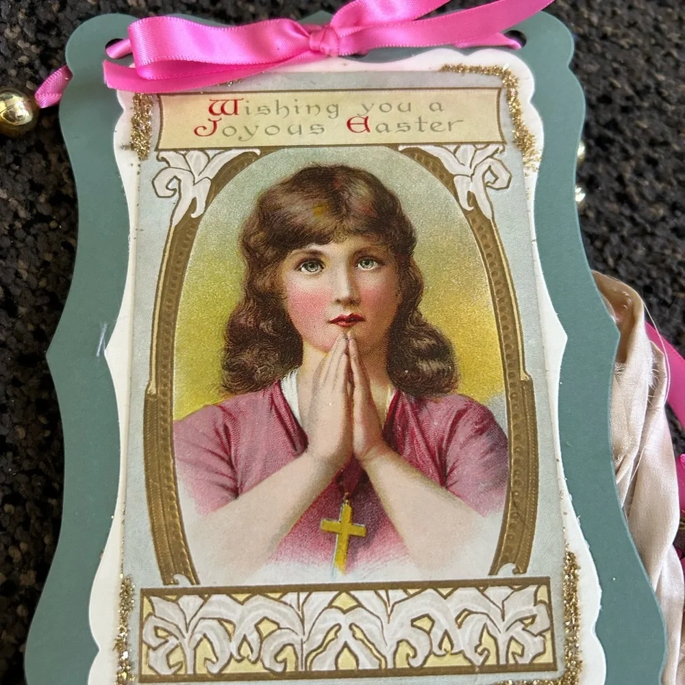 Easter postcard 1900’s vintage repurposed Holiday garland